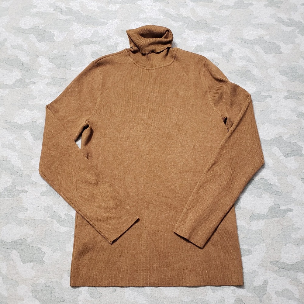 Chico's Sweater Womens 1 Brown Pullover Rayon Blend Long Sleeve